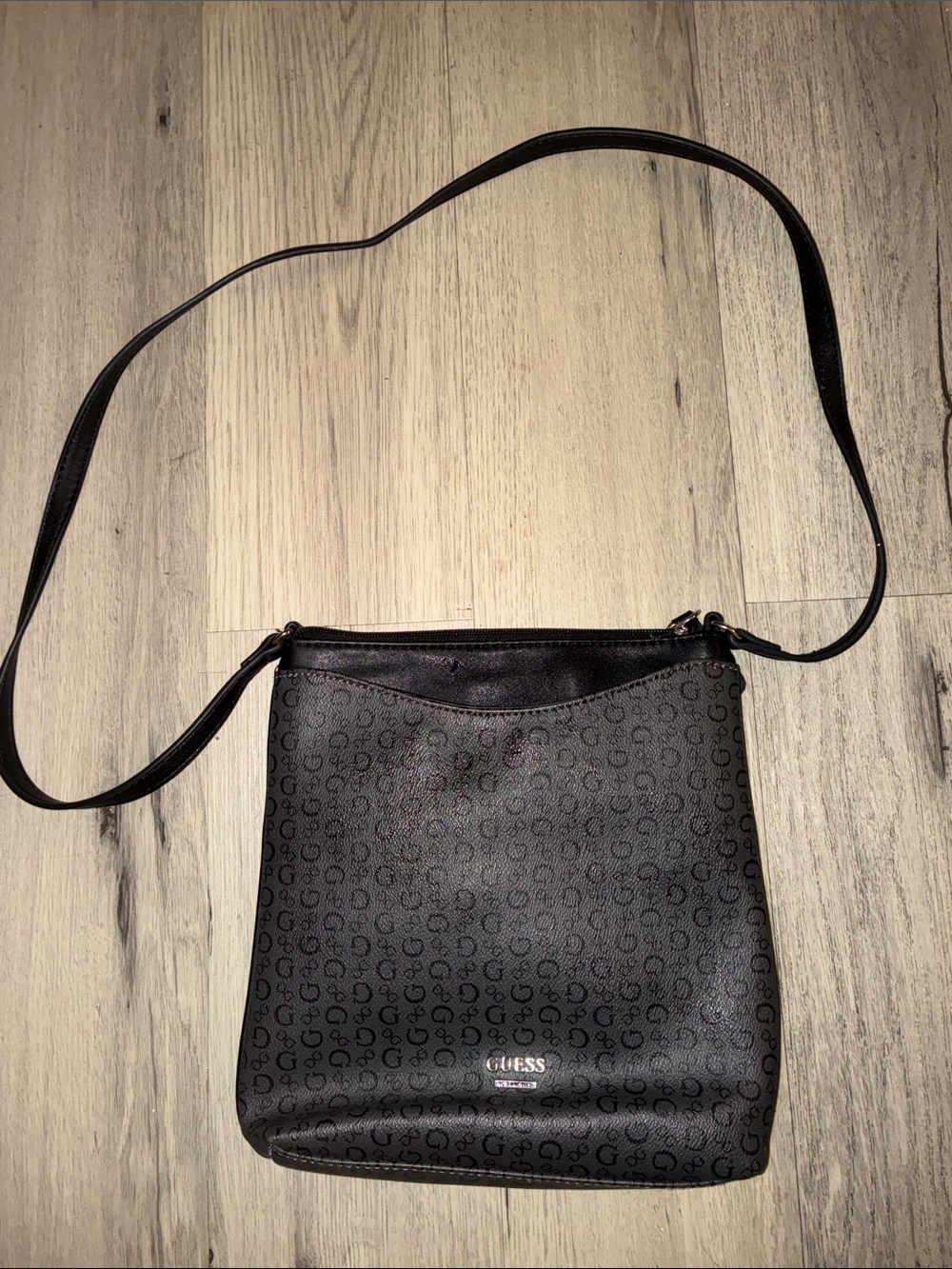 GUESS Factory Diem Large Logo Crossbody Purse in Black